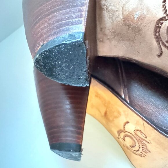 Lucchese Charlie 1 Horse Western Cowboy Leather Women’s Boots 6.5 Brown Pointed - Picture 15 of 16